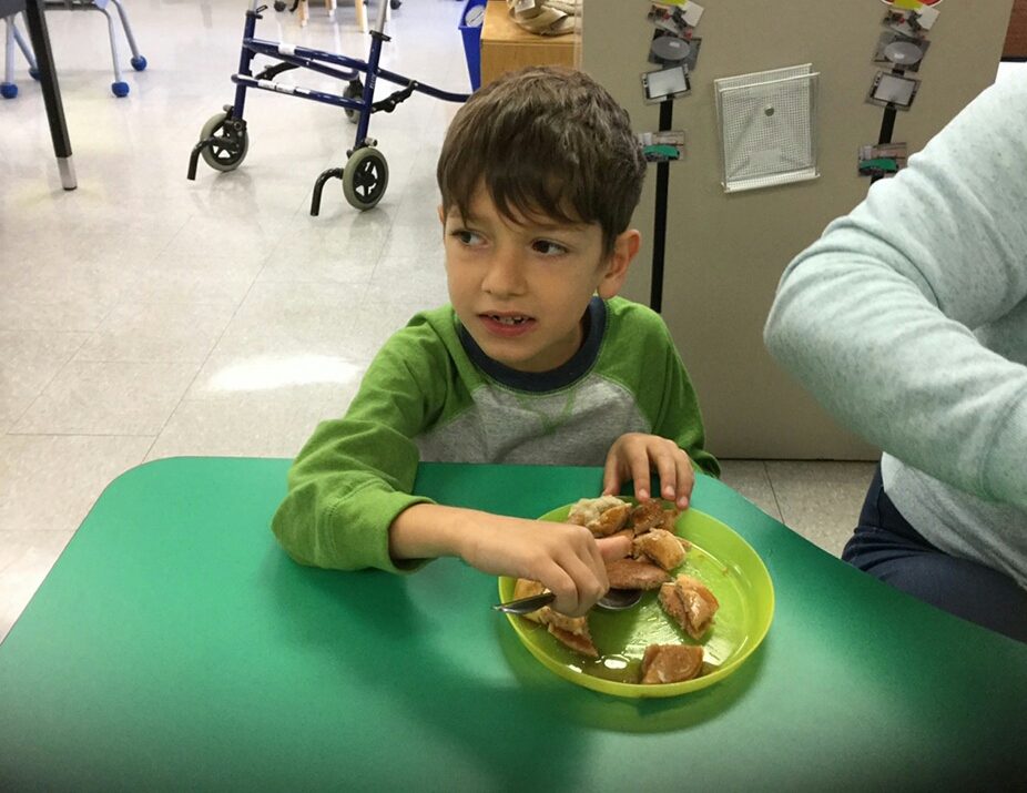 Spiro eating lunch at school