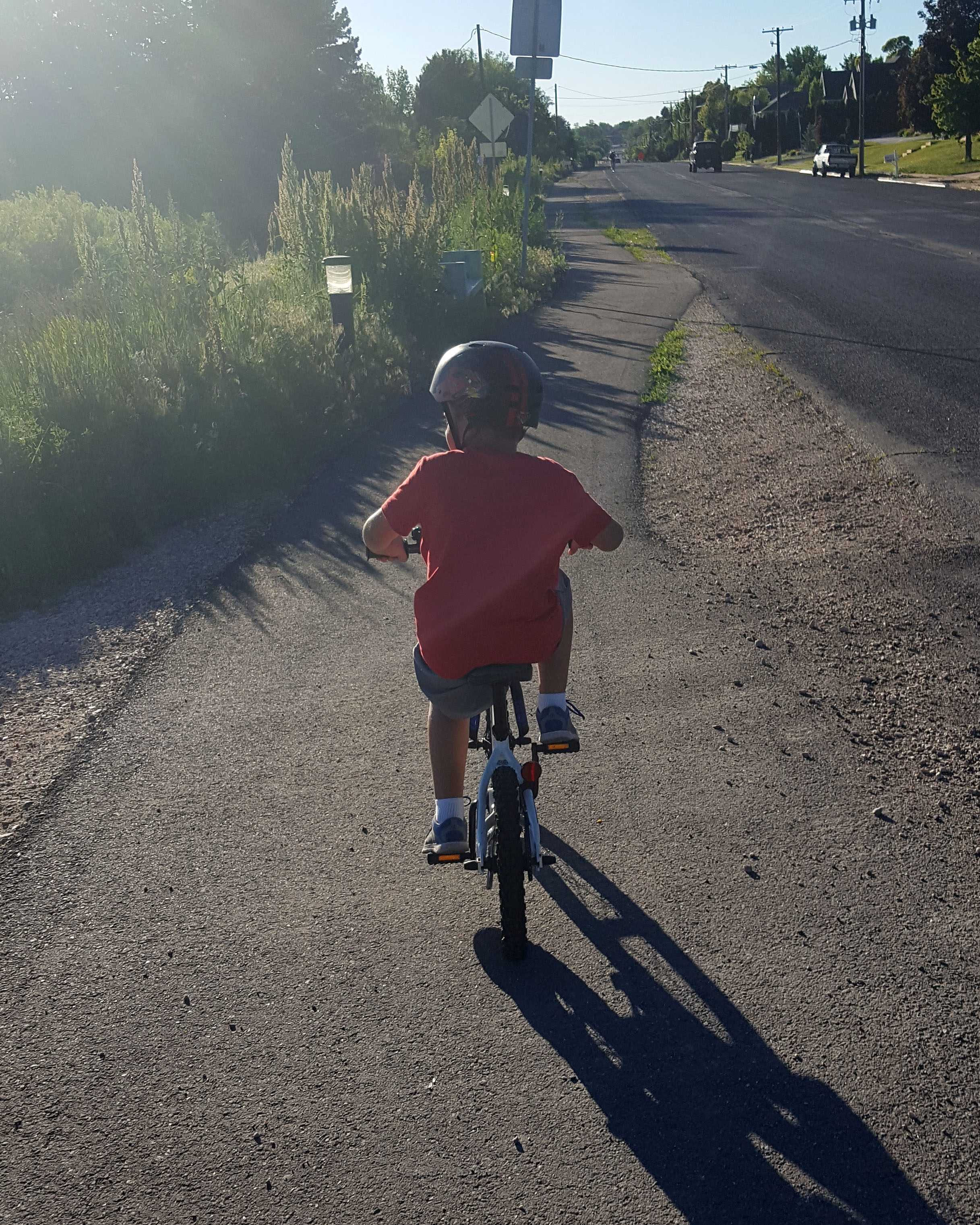 Levi riding bike