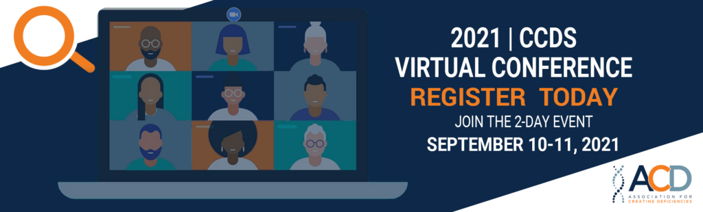 A graphic of a computer on a Zoom meeting, text says 2021 | CCDS Virtual Conference Register Today